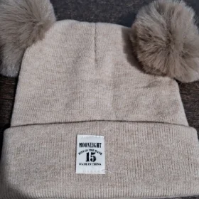 Kids Pom Pom Knit Beanie - Solid Color Winter Hat photo review