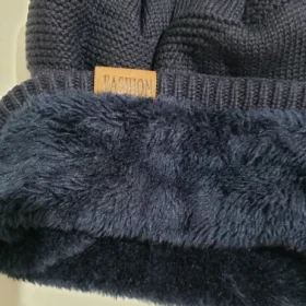 Unisex Slouchy Beanie with Fur Lining - Warm Winter Knit Cap photo review