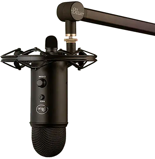 High-quality Black Blue Yeti USB microphone optimized for professional podcasting, streaming, YouTube, and recording at Monalisa Store. Perfect for enhancing sound clarity and audio quality.