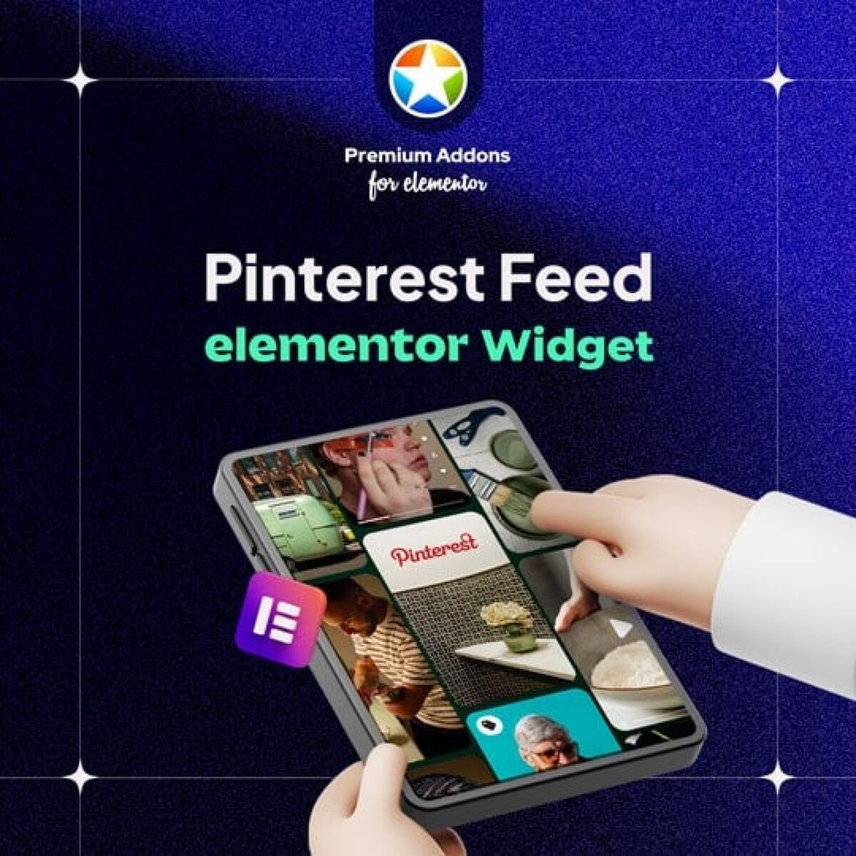 SEO optimized alt text for Monalisa Store Pinterest feed widget, showcasing digital marketing tools, Elementor widgets, and social media integration for eyewear businesses.