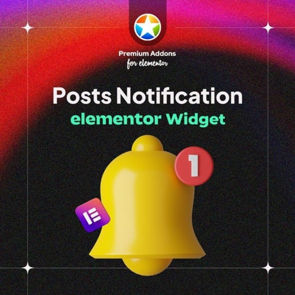 A bright yellow notification bell with a red badge displaying the number one, symbolizing new alerts for optometry, eye care, and vision-related updates.