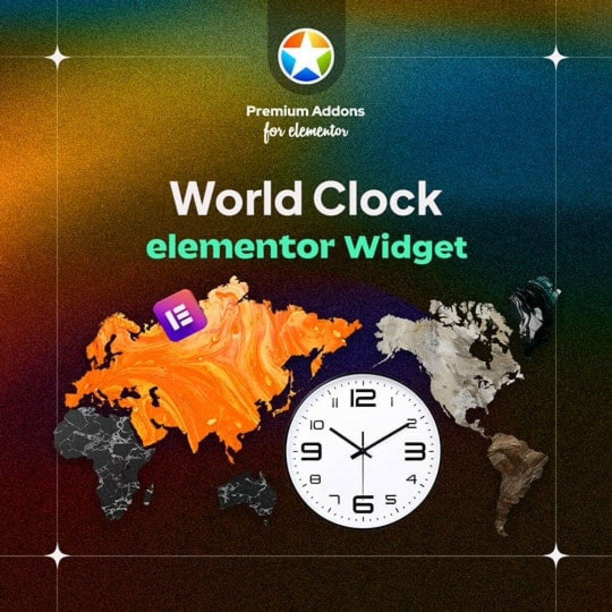 World clock widget for accurate time display.