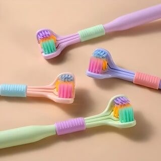 Colorful toothbrushes for children promoting dental hygiene and oral health care. Designed for comfortable and fun brushing experiences for kids.