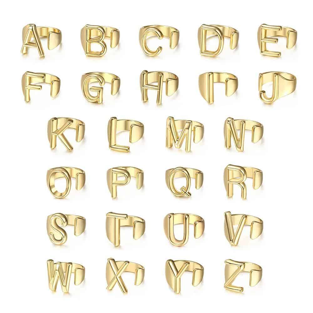 Gold Initials Opening Ring - Image 2
