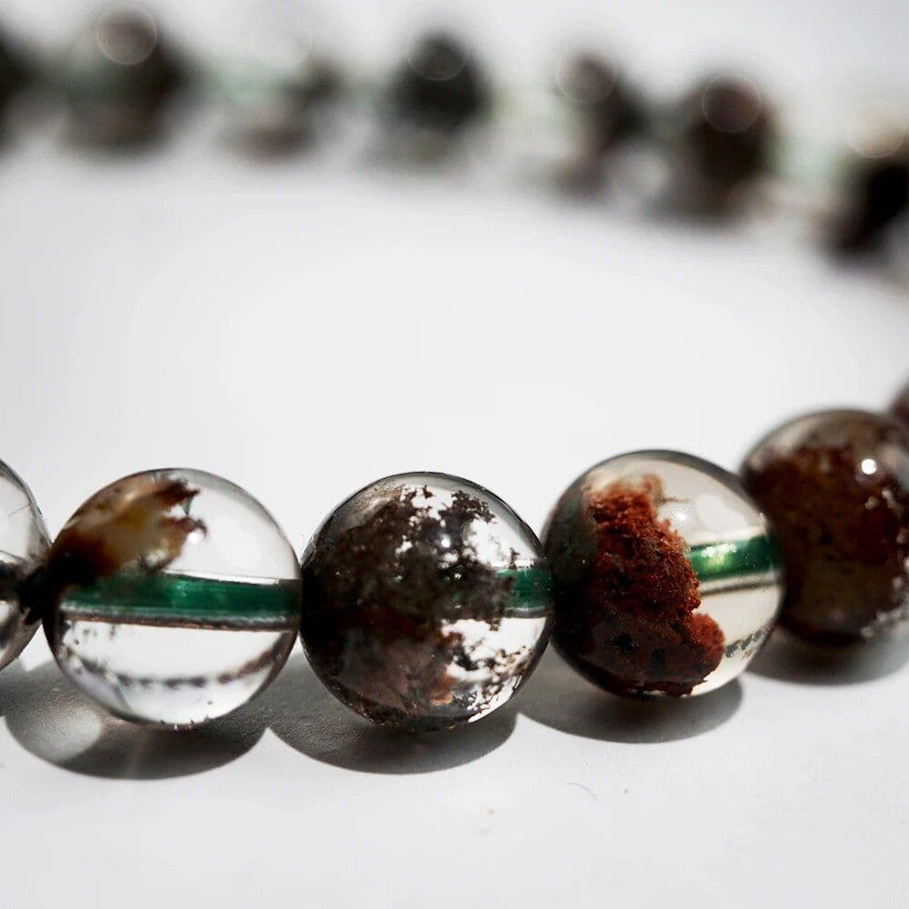 Brazilian Natural Phantom Quartz Elastic Bead Bracelet - Image 5