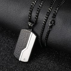Alternative view of Stainless Steel Shield Pendant Necklace