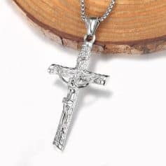 Gold & Silver Crucifix Charm Necklace