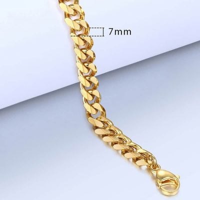 Alternative view of Stylish Cuban Link Chain Anklet in Stainless Steel
