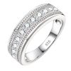 Sterling Silver Round Cut Cubic Zircon Men's Wedding Band