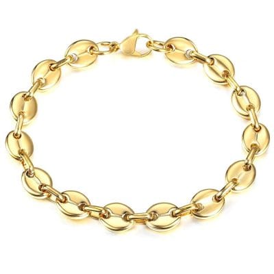 Alternative view of Stainless Steel Coffee Beans Link Chain Bracelet