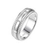 Sterling Silver Men's Wedding Band with Round Cut Cubic Zircon