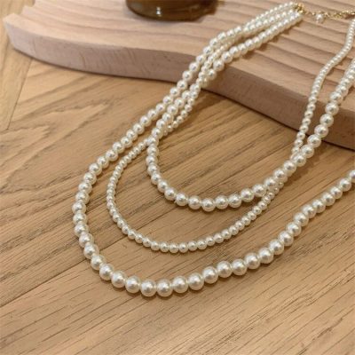 Alternative view of Elegant Multilayer Simulated Pearl Necklace