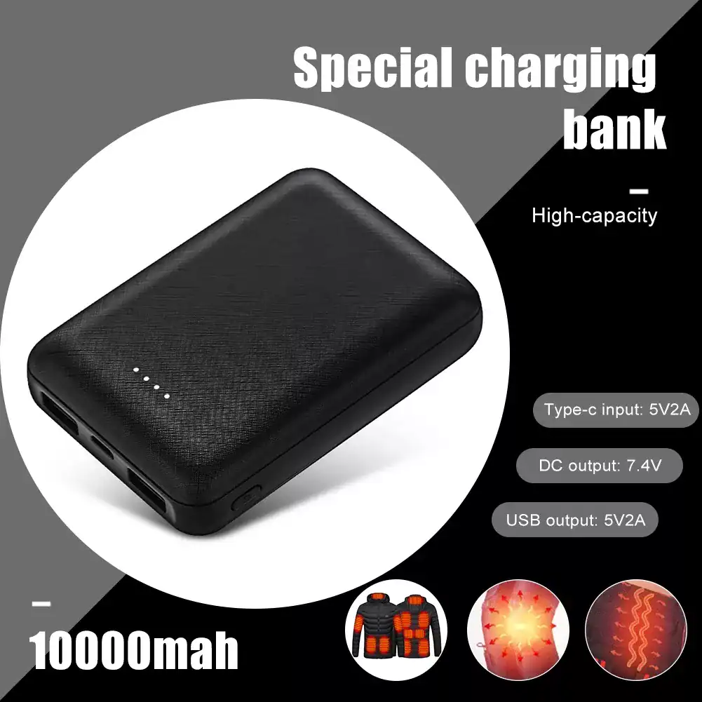 10,000mAh Portable Power Bank for Heated Clothing and Electric Heating Gear - Image 2