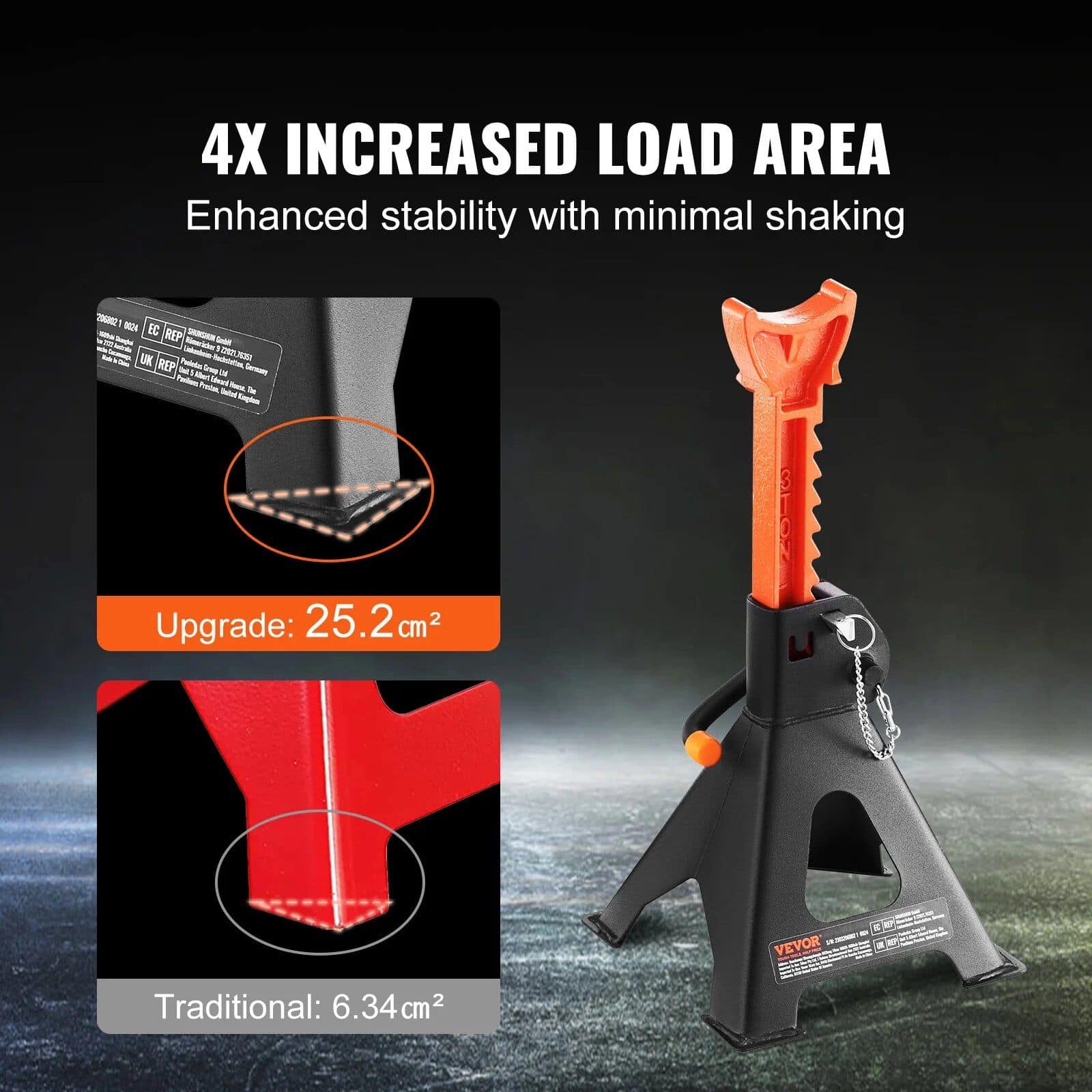 Heavy-Duty Double Locking Jack Stands 3/6 Ton Capacity - Image 5