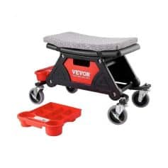 Heavy-Duty Rolling Mechanic Seat with Tool Storage and Wheels