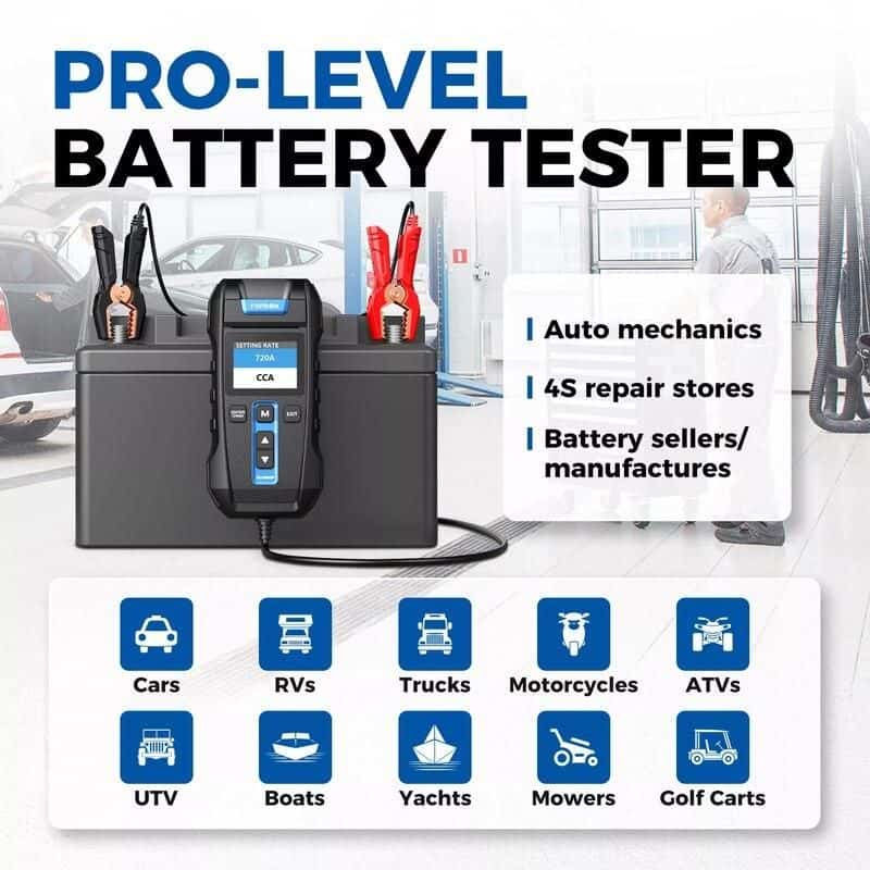 Advanced 12V/24V Digital Battery Tester with Built-in Printer and Multilingual Support - Image 7