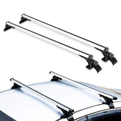 Universal Aluminum Alloy Car Top Roof Rack Cross Bars with Adjustable Hooks