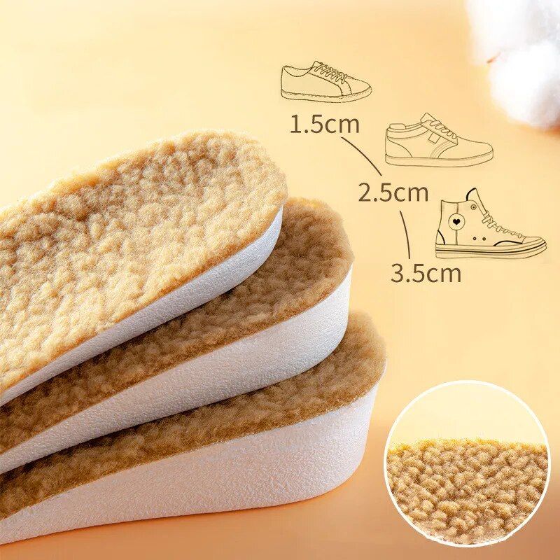 Winter Warm Height Increase Insoles - 1Pair Sports Shock Absorption Shoes Insole - Image 2
