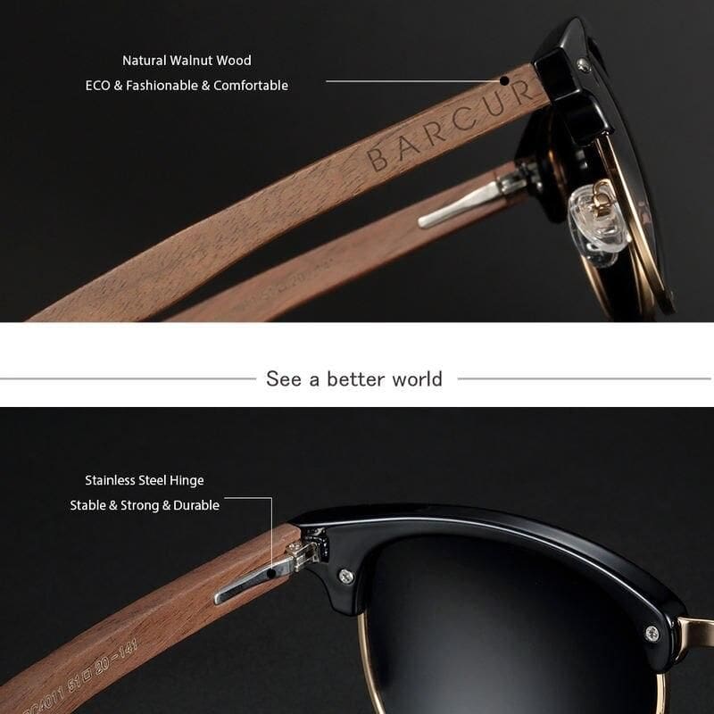 Classic Polarized Wooden Sunglasses - Image 4
