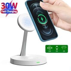 Alternative view of 3-in-1 Qi Fast Wireless Charging Station