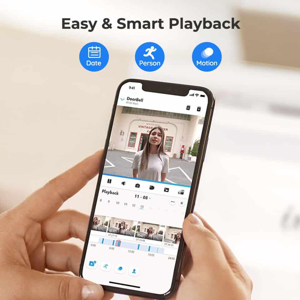 Smart Video Doorbell with Chime, WiFi & PoE, Human Detection, Works with Alexa & Google Assistant - Image 10