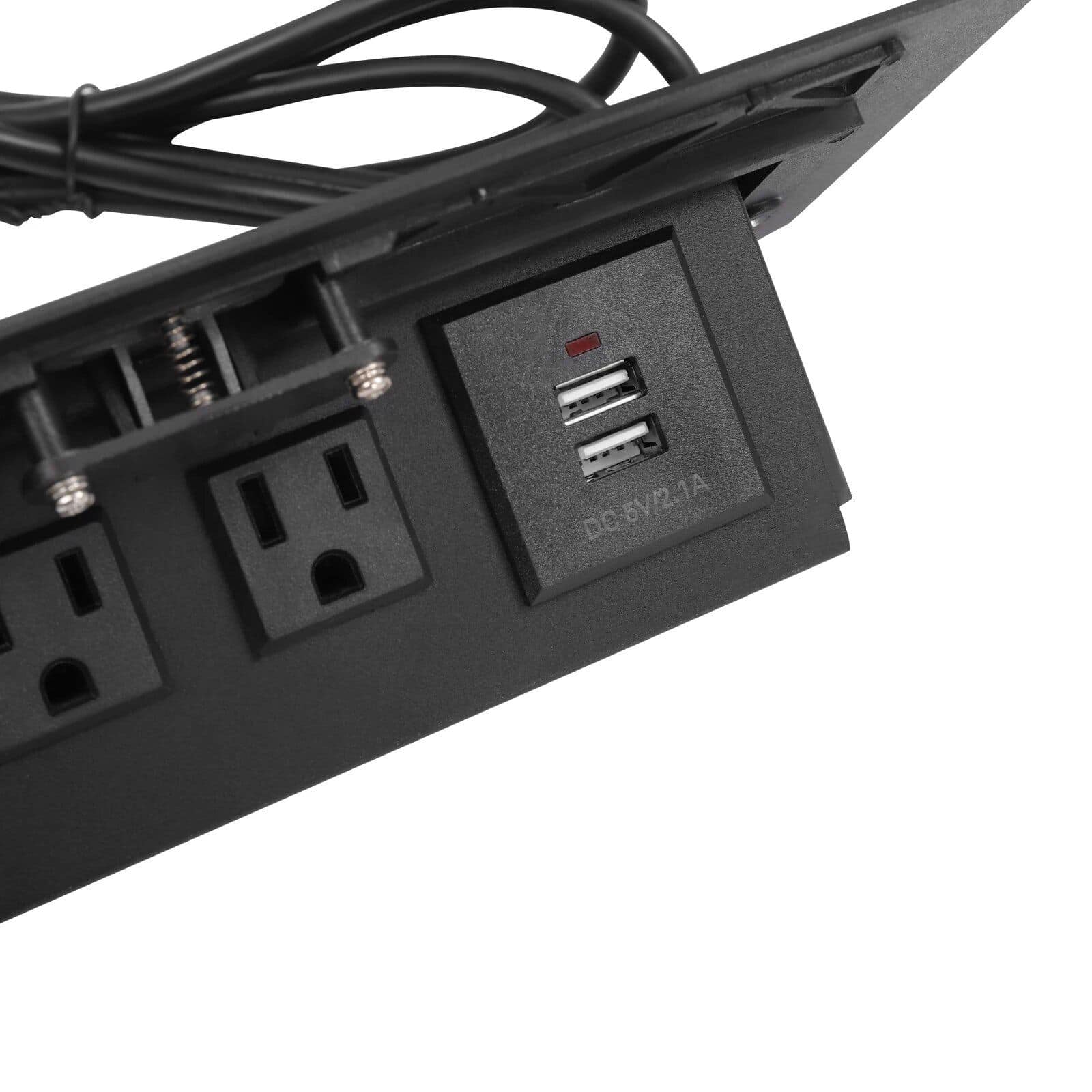 Aluminum Alloy Desktop Pop-Up Power Socket with USB Ports - Image 7