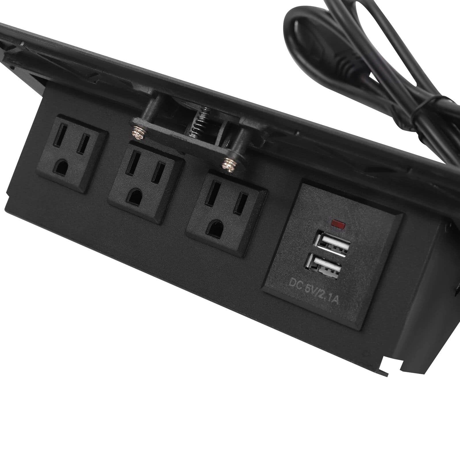 Aluminum Alloy Desktop Pop-Up Power Socket with USB Ports - Image 5