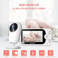 Alternative view of Wireless 4.3" Video Baby Monitor with Night Vision, Intercom, and Temperature Sensor