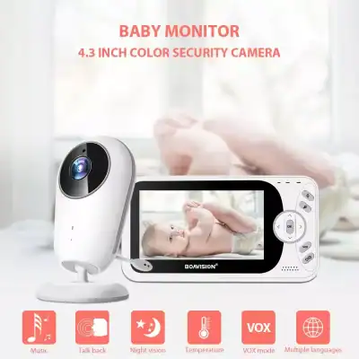 Alternative view of Wireless 4.3" Video Baby Monitor with Night Vision, Intercom, and Temperature Sensor