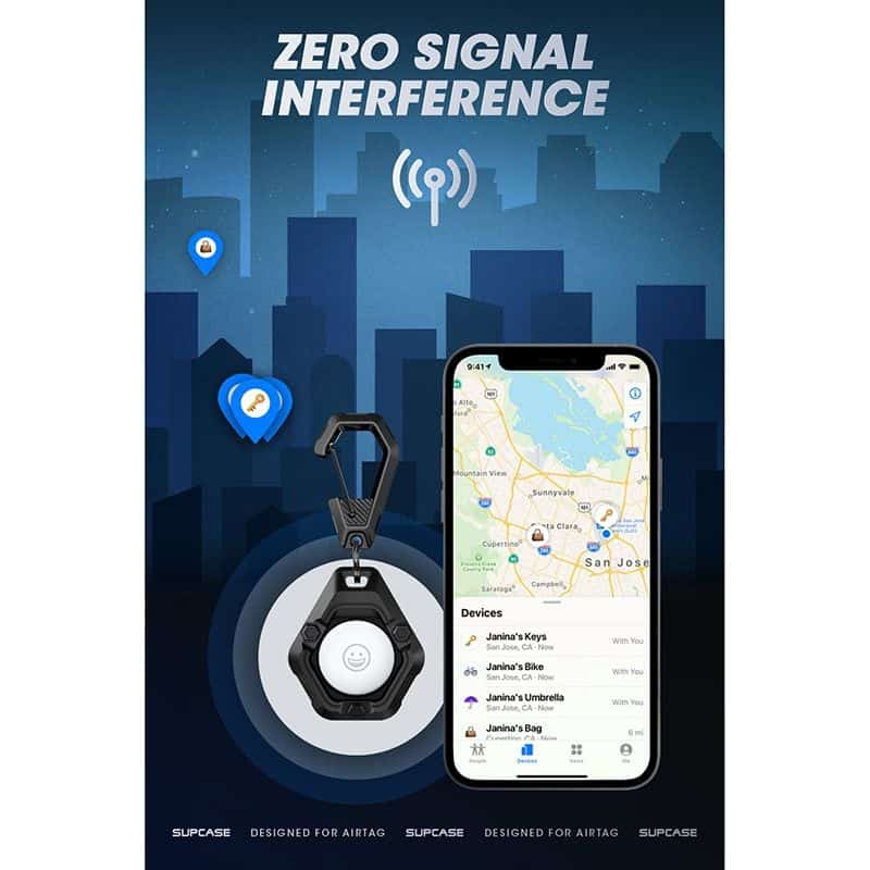 Shockproof Silicone AirTag Case with Carabiner - Image 7