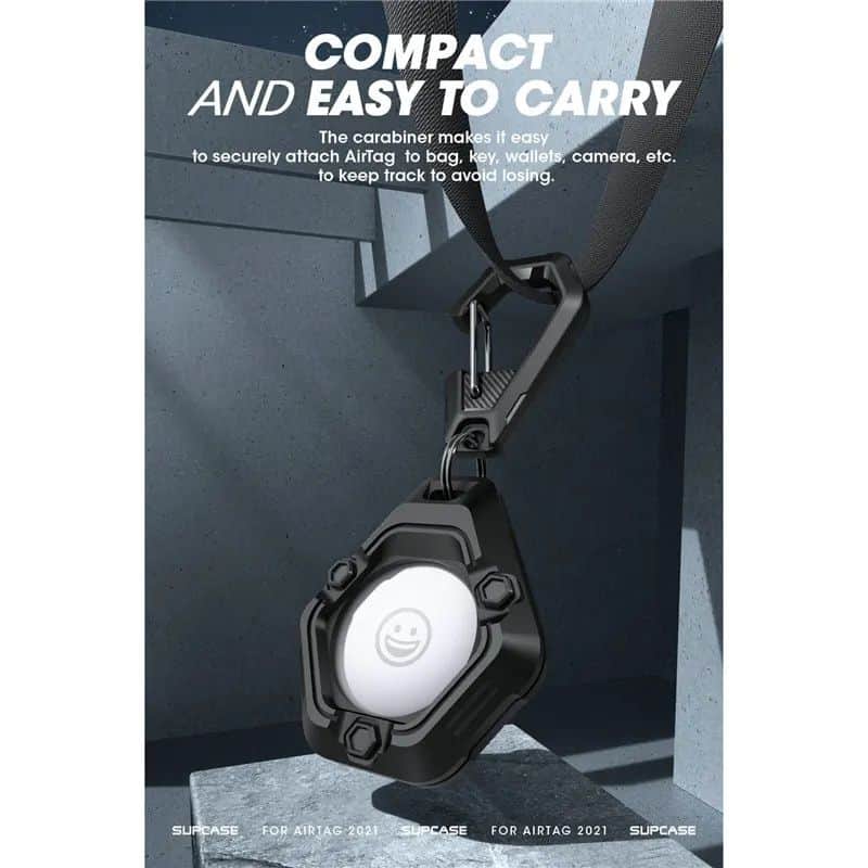 Shockproof Silicone AirTag Case with Carabiner - Image 3