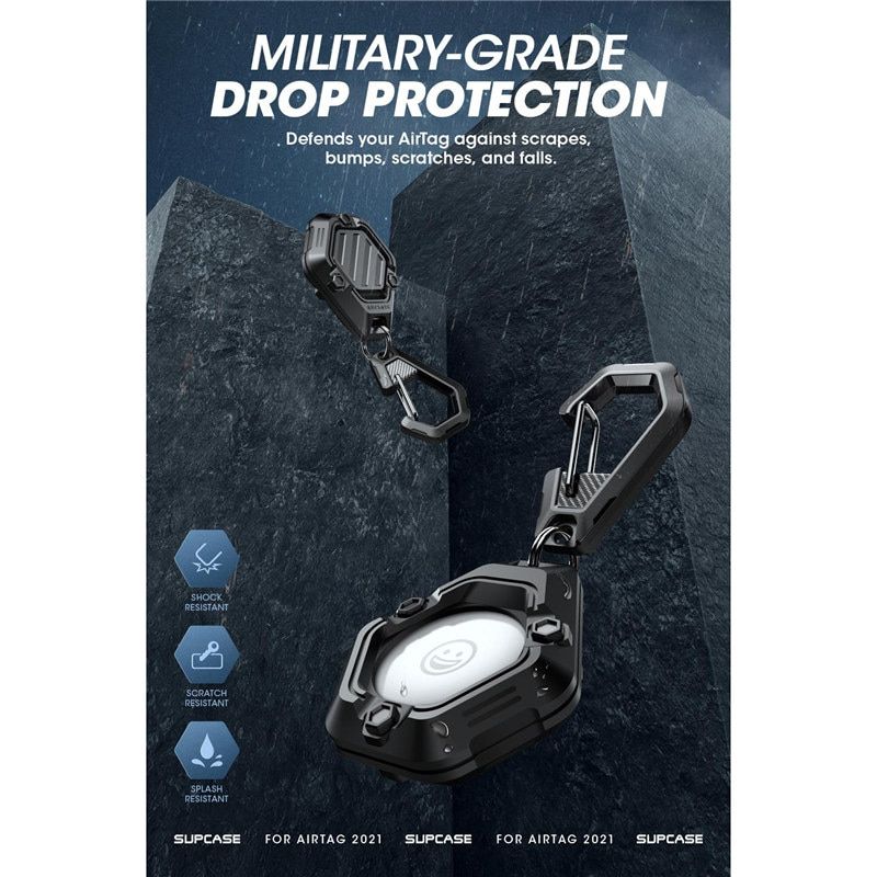 Shockproof Silicone AirTag Case with Carabiner - Image 4