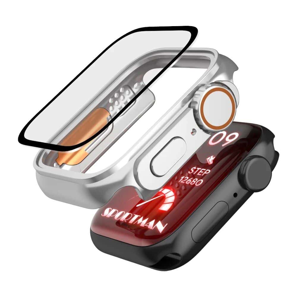 Apple Watch Ultra-Look Case Cover with Tempered Glass - Image 5