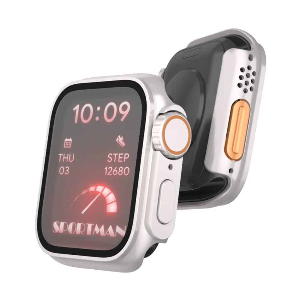 Apple Watch Ultra-Look Case Cover with Tempered Glass - Image 3
