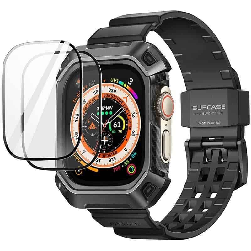 Apple Watch Ultra 49mm Rugged Protective Case with Strap and Screen Protectors