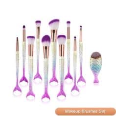 Alternative view of 10Pcs Mermaid Style Makeup Brush Set