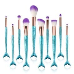 10Pcs Mermaid Style Makeup Brush Set
