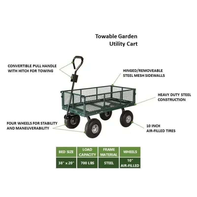 Heavy-Duty Towable Garden Utility Cart - Image 6