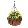 Elegant 10" Round Iron & Coconut Palm Hanging Basket Set