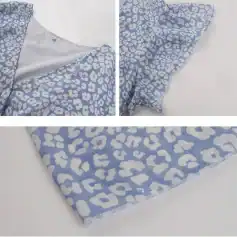 Leopard print fashion scarf in blue and white, lightweight, stylish accessory for women. Perfect for casual or formal outfit accents.
