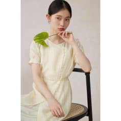 Stylish cream satin dress for women, perfect for casual and formal occasions, with comfortable fit and elegant design.