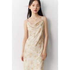 Beautiful satin slip dress with a soft, luxurious fabric finish for a perfect fit and style. Ideal for casual or formal occasions, emphasizing comfort and quality.