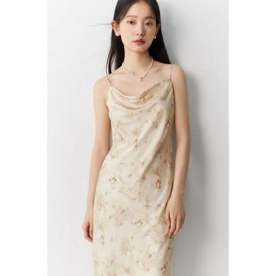Beautiful satin slip dress with a soft, luxurious fabric finish for a perfect fit and style. Ideal for casual or formal occasions, emphasizing comfort and quality.