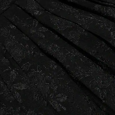 High-resolution close-up image of black lace fabric with intricate floral patterns, ideal for luxury fashion, bridal wear, and elegant lingerie designs.