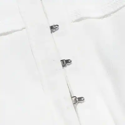 Hinged white storage case with metal clasps suitable for organizing and protecting optical lenses and accessories. Ideal for optometry clinics and eyewear retailers.