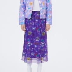 Vivid bubble print maxi skirt in purple, perfect for trendy fashion lovers, available at Monalisa Store—ideal for stylish women seeking vibrant streetwear or casual chic outfits.