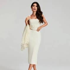 Stylish white dress for women, perfect for special occasions or casual wear, available at Monalisa Store. Shop trendy women's fashion and accessories to complete your look.