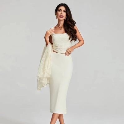 Stylish white dress for women, perfect for special occasions or casual wear, available at Monalisa Store. Shop trendy women's fashion and accessories to complete your look.
