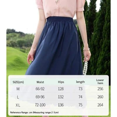Stylish women’s navy midi skirt with adjustable waist and comfortable fit, perfect for casual and office wear. Shop high-quality fashion skirts at Monalisa Medical for modern women's clothing.