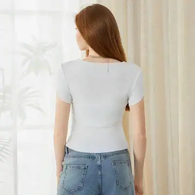 Women’s white casual blouse, perfect for everyday wear and office outfits, featuring a stylish fit and comfortable fabric for a professional look.